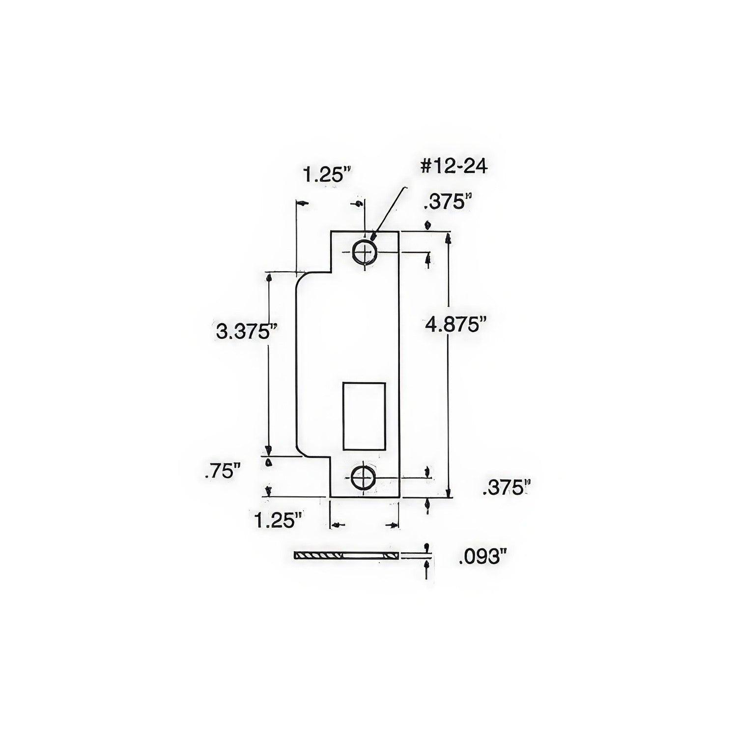 Baldwin 6341.L Left Hand Latch Bolt Mortise Strike.