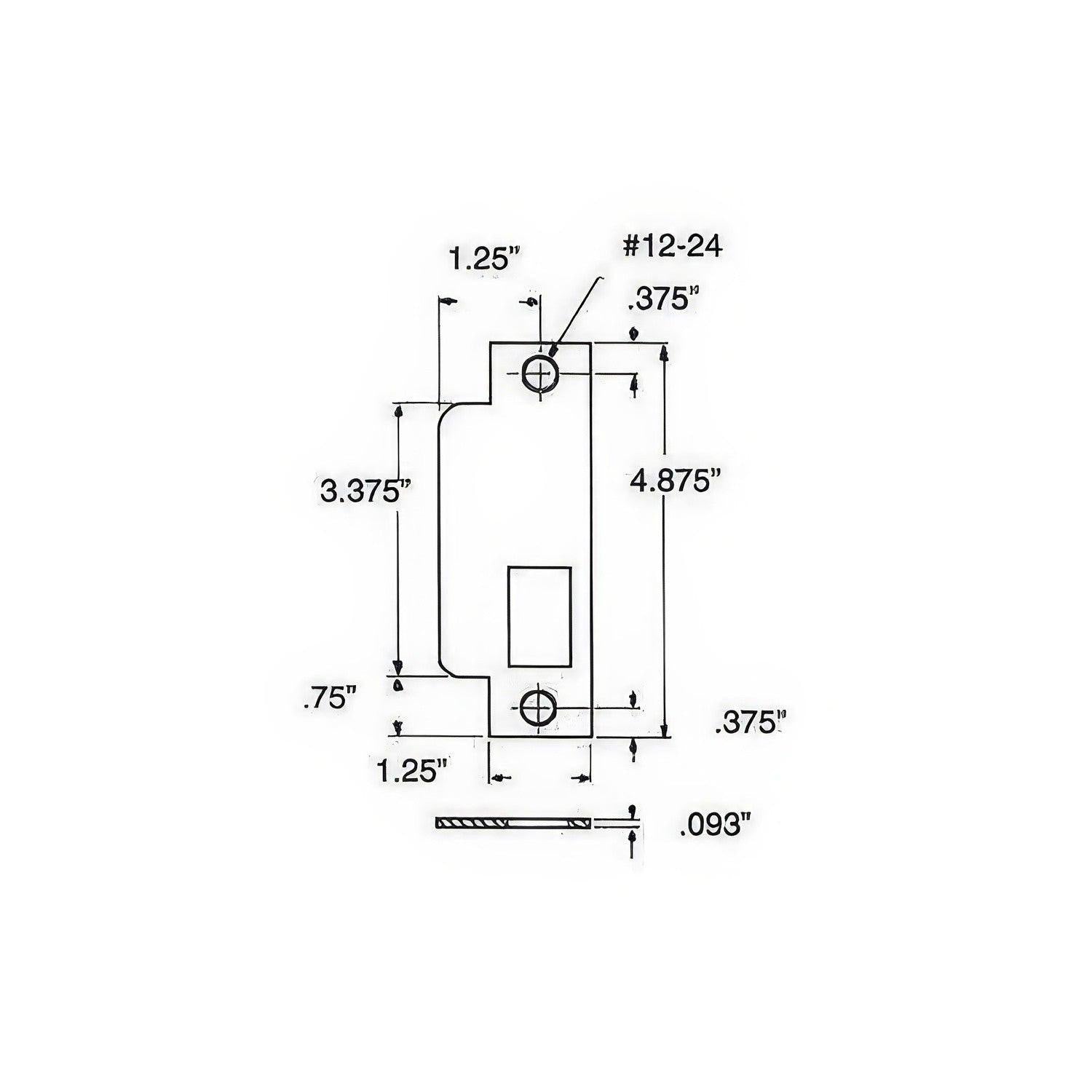 Baldwin 6341.R Right Hand Latch Bolt Mortise Strike.