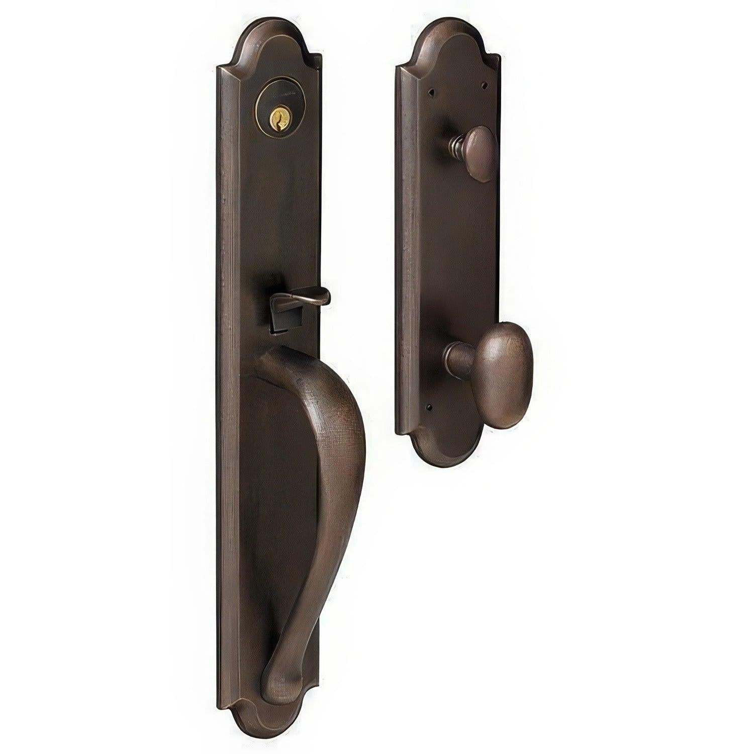 Baldwin 6402.ENTR Boulder Full Escutcheon Emergency Egress Single Cylinder Handleset.