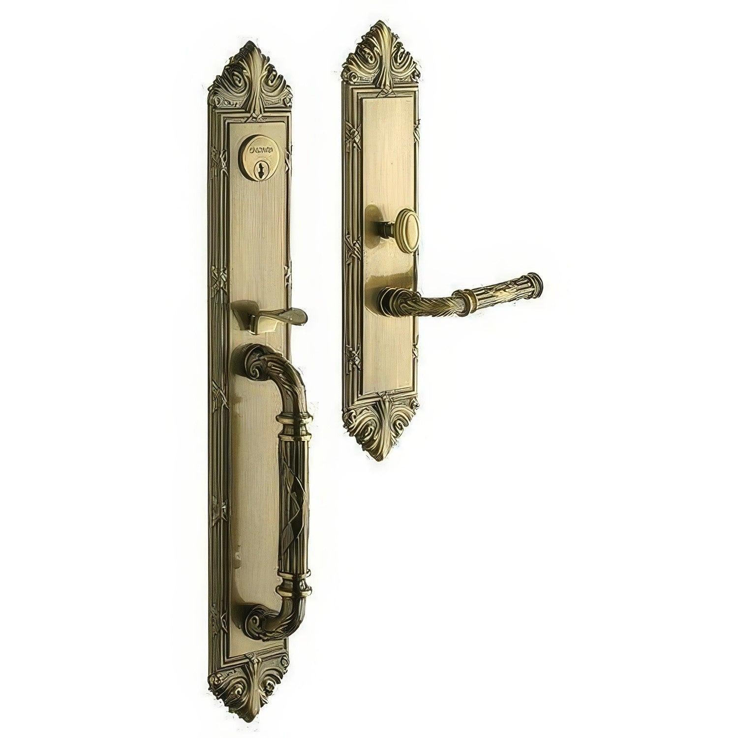Baldwin 6952.RENT Edinburgh Right Hand Single Cylinder Mortise Handleset Trim Set.