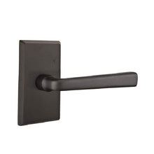 Emtek 7104CRFBRH Cimarron Lever Right Hand 2-3/8" Backset Passage with Style # 3 Rose for 1-3/8" to 2" Door Flat Black Bronze Finish.