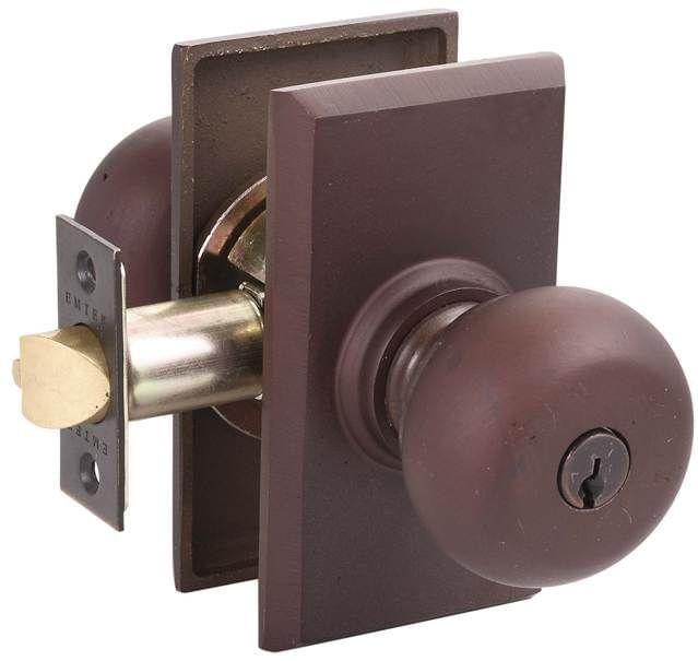 Emtek 7104WCMB Winchester Knob 2-3/8" Backset Passage with Style # 3 Rose for 1-3/8" to 2" Door Medium Bronze Finish.