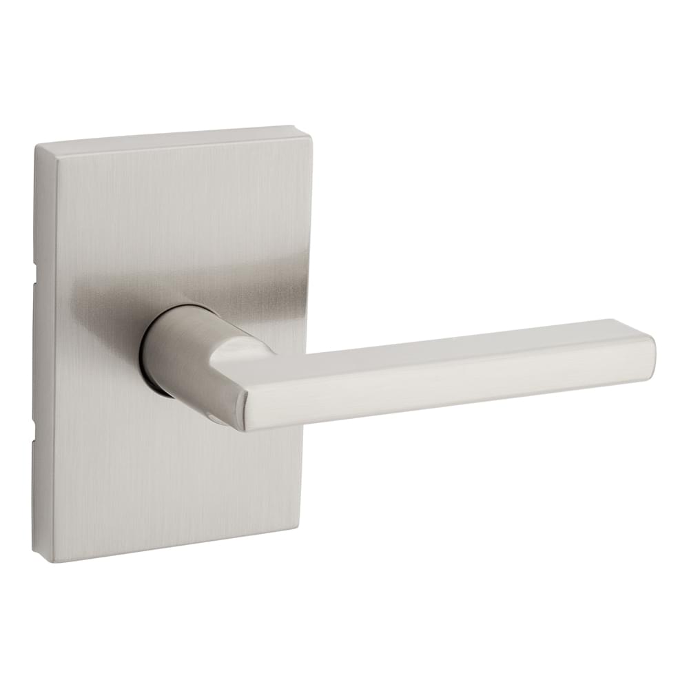 Kwikset 720HFLRCT-15 Halifax Lever with Rectangular Rose Passage Door Lock with 6AL Latch and RCS Strike Satin Nickel Finish.