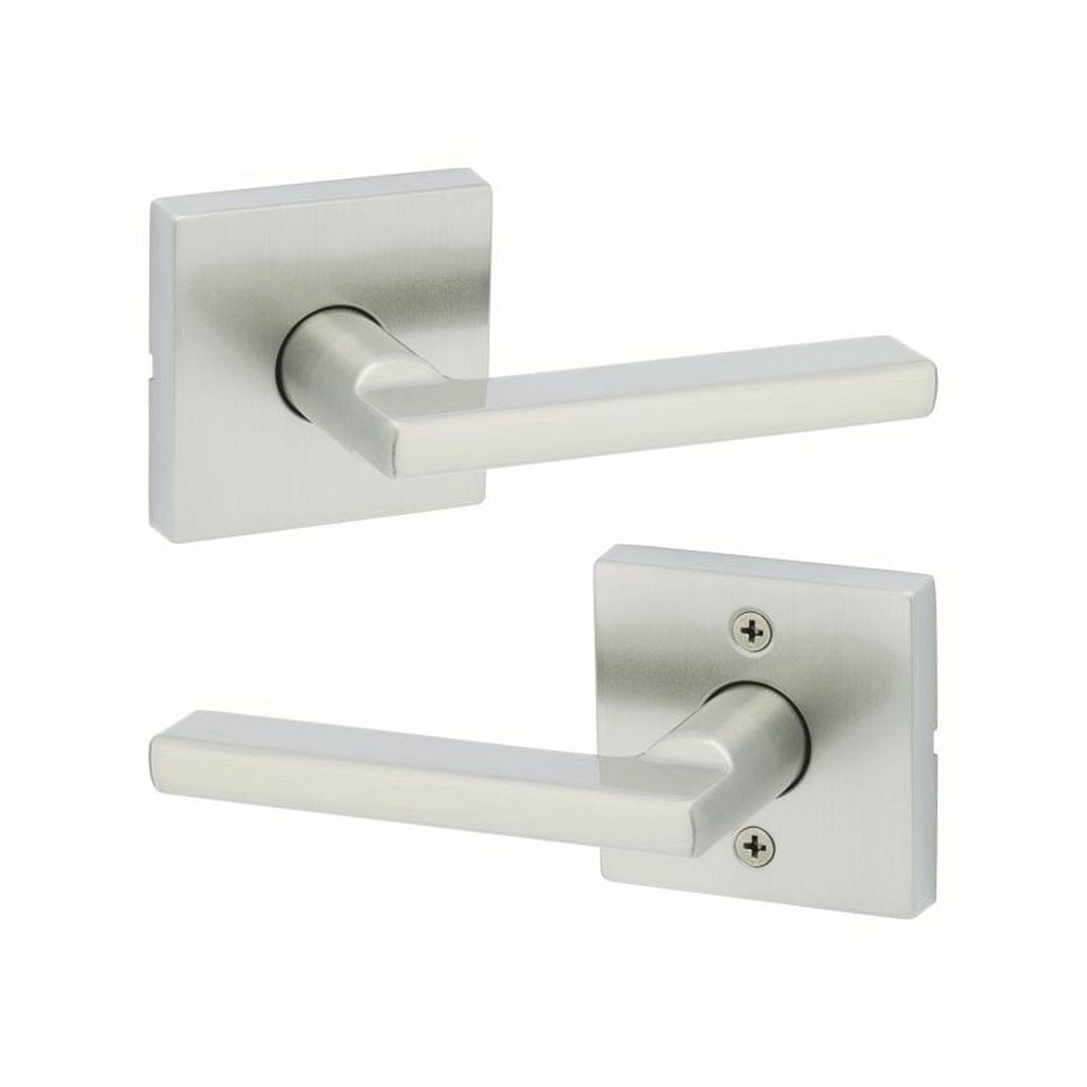 Kwikset 720HFLSQT-15.FD 20 Min UL Rated Halifax Lever with Square Rose Passage Door Lock with 6AL FD Latch and RCS Strike Satin Nickel Finish.