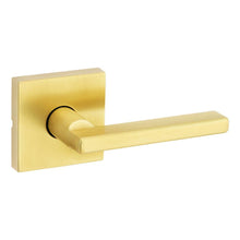 Kwikset 720HFLSQT-4 Halifax Lever with Square Rose Passage Door Lock with 6AL Latch and RCS Strike Satin Brass Finish.