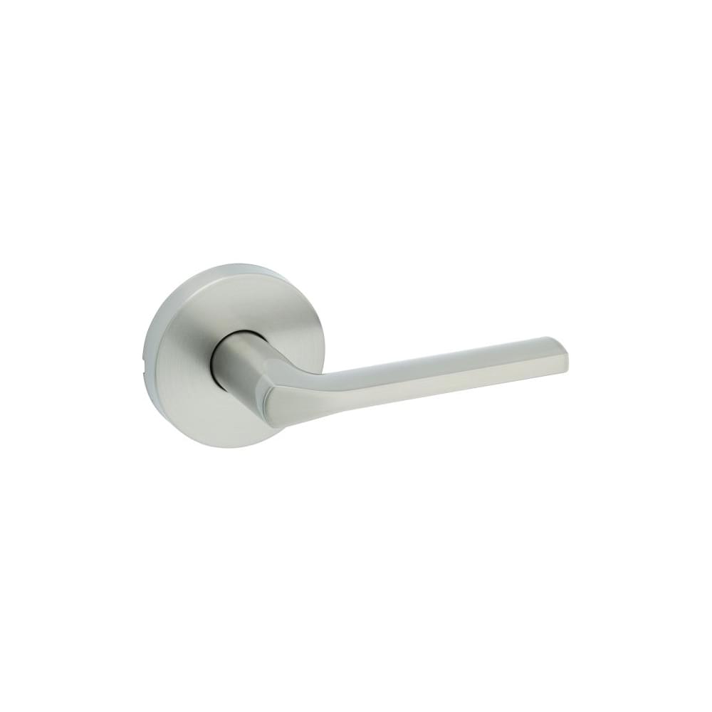 Kwikset 720LSLRDT-15 Lisbon Lever with Round Rose Passage Door Lock with 6AL Latch and RCS Strike Satin Nickel Finish.