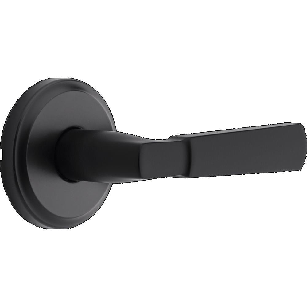Kwikset 720PHL-514 Perth Lever Passage Door Lock with 6AL Latch and RCS Strike Matte Black Finish.