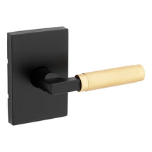 Kwikset 720PVLRCT-5144 Prava Lever with Rectangular Rose Passage Door Lock with Satin Brass Grip with 6AL Latch and RCS Strike Matte Black Finish.