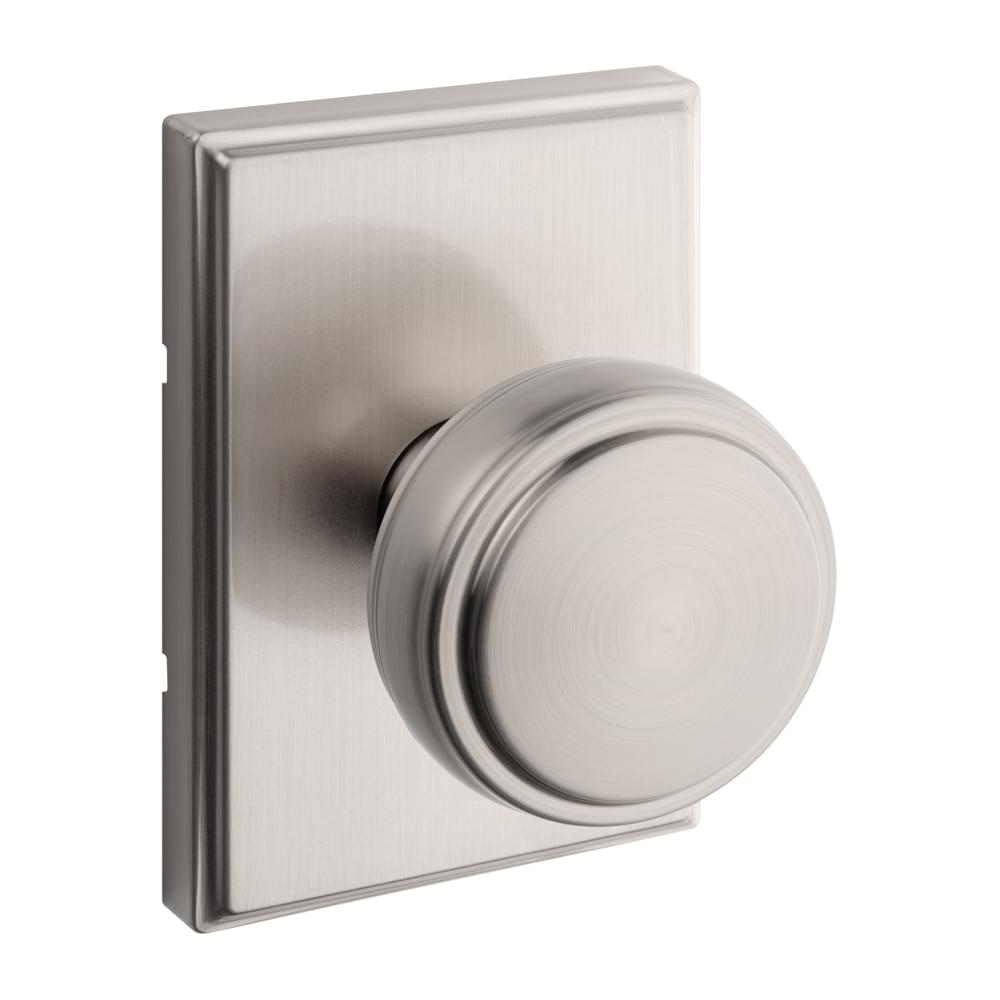 Kwikset 720SOKTRCT-15 Sora Knob with Traditional Rectangular Rose Passage Door Lock with 6AL Latch and RCS Strike Satin Nickel Finish.