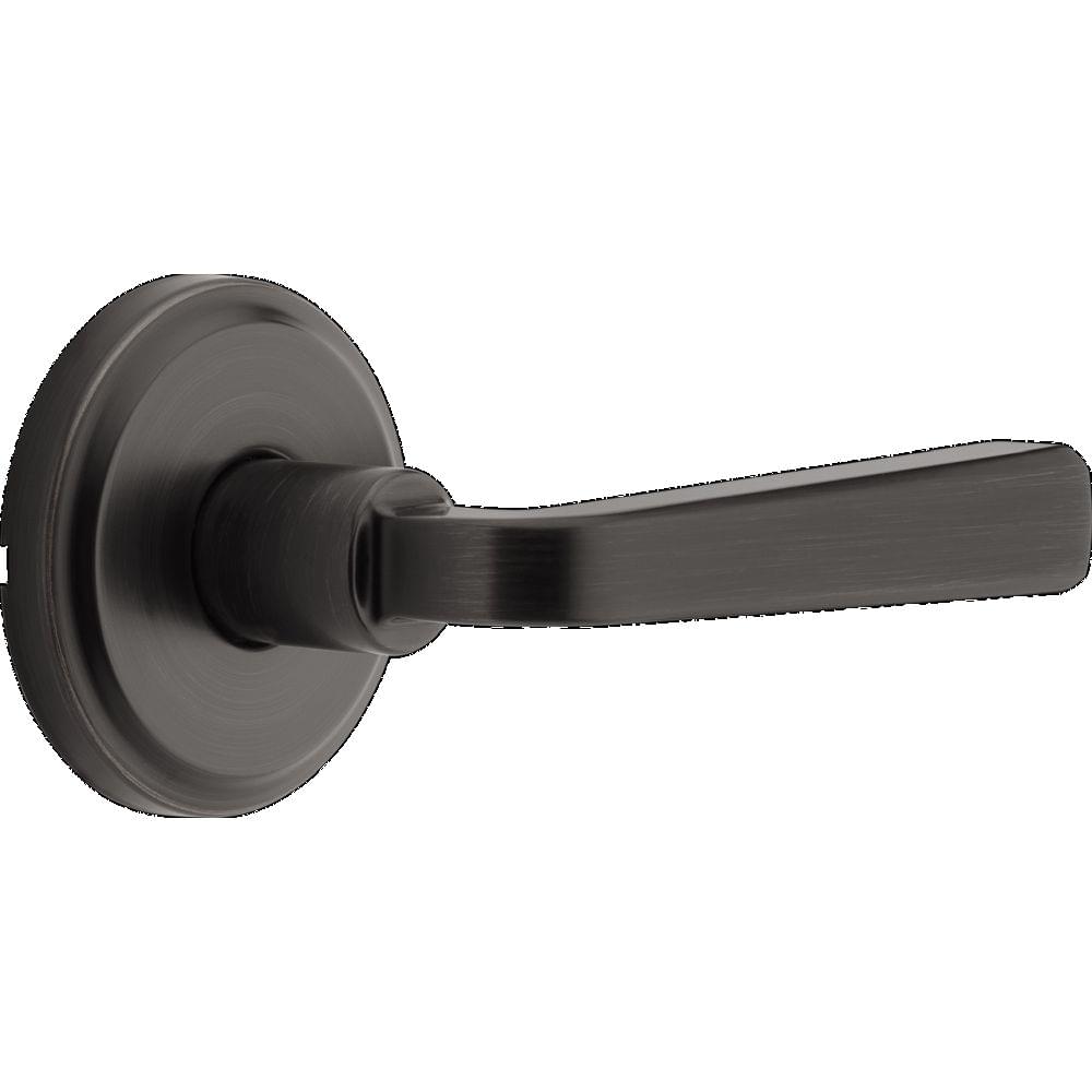 Kwikset 720TDL-11P Trafford Lever Passage Door Lock with 6AL Latch and RCS Strike Venetian Bronze Finish.