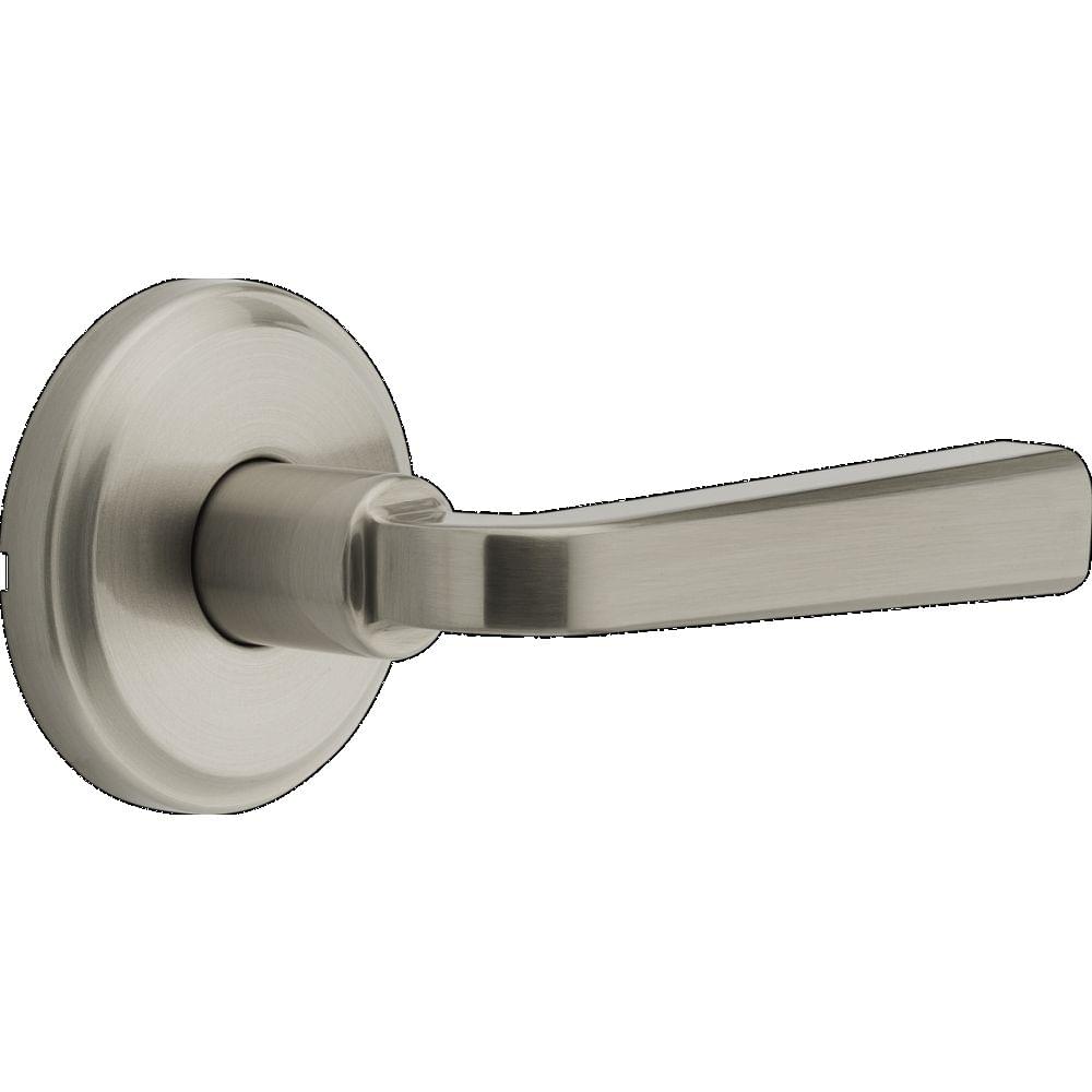 Kwikset 720TDL-15 Trafford Lever Passage Door Lock with 6AL Latch and RCS Strike Satin Nickel Finish.