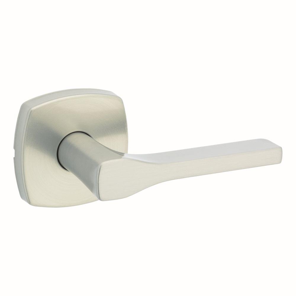 Kwikset 720TPLMDT-15 Tripoli Lever with Midtown Rose Passage Door Lock with 6AL Latch and RCS Strike Satin Nickel Finish.