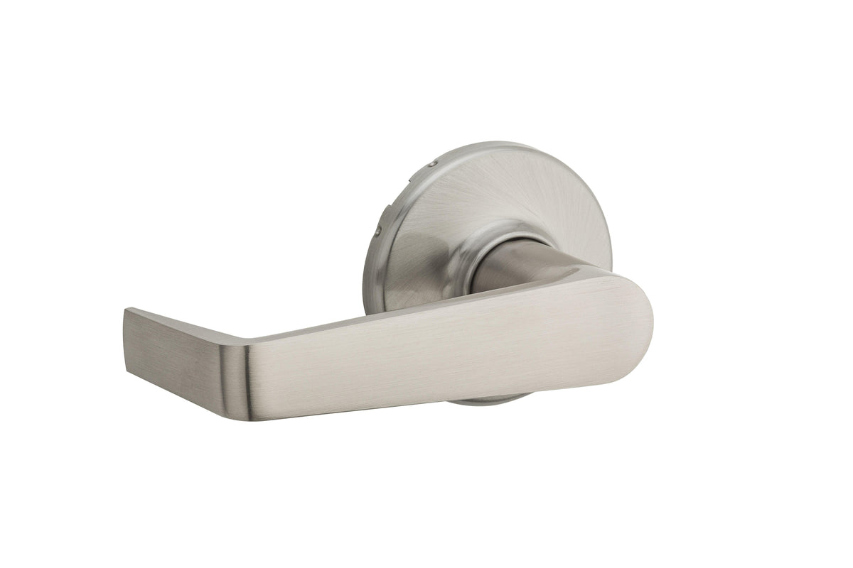 Kwikset 721KNL-15 Kingston Lever Light Commercial Passage Door Lock with RCAL Latch and RCS Strike Satin Nickel Finish.