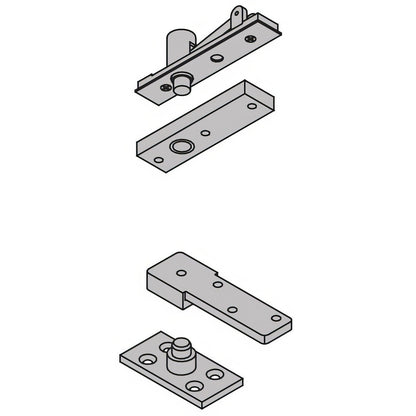 Ives 7255SET Center Hung Base Plate Mounted Brass Pivot Set