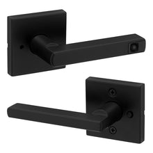 Kwikset 730HFLSQTLED-514 Halifax LED Light Lever with Square Rose Privacy Door Lock with Light and Motion Sensor with 6AL Latch and RCS Strike Matte Black Finish.