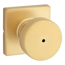Kwikset 730PSKSQT-4 Pismo Knob with Square Rose Privacy Lock with 6AL Latch and RCS Strike Satin Brass Finish.