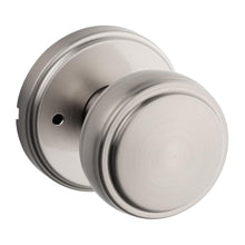 Kwikset 730SOK-15 Sora Knob with Traditional Round Rose Privacy Door Lock with 6AL Latch and RCS Strike Satin Nickel Finish.