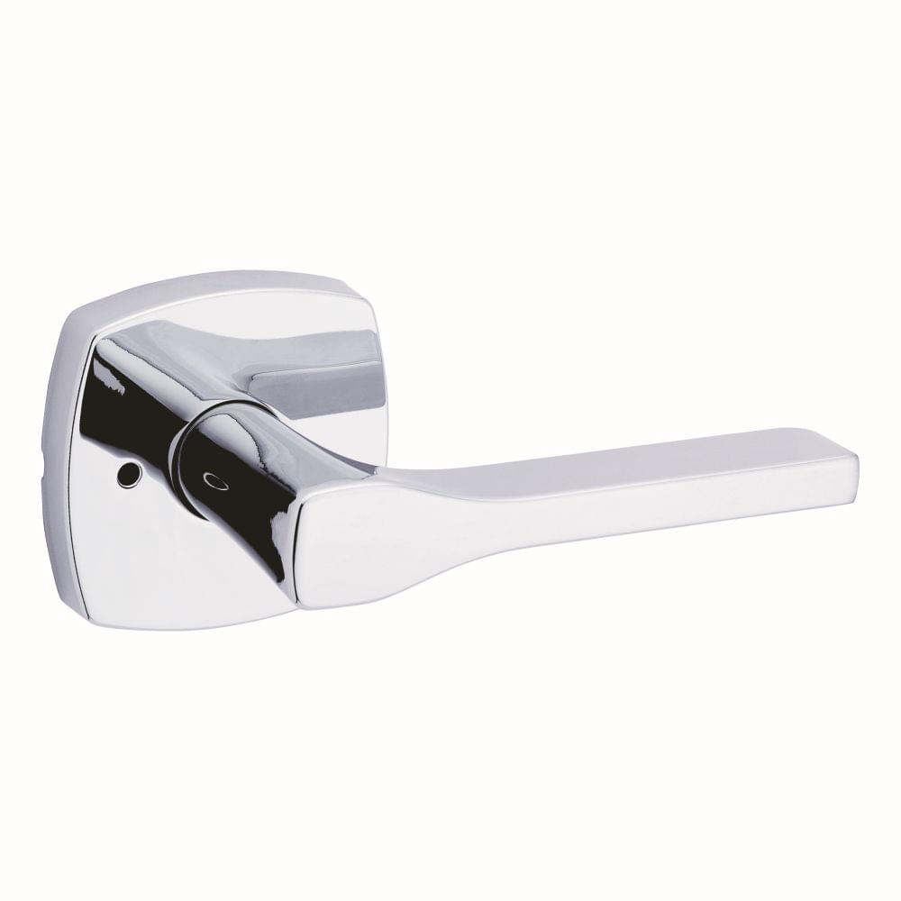 Kwikset 730TPLMDT-26 Tripoli Lever with Midtown Rose Privacy Door Lock with 6AL Latch and RCS Strike Bright Chrome Finish.