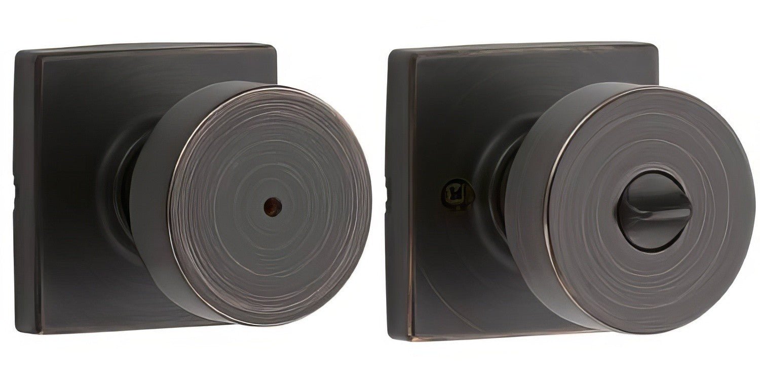 Kwikset 730PSKSQT Pismo Privacy Door Knob with Square Rose