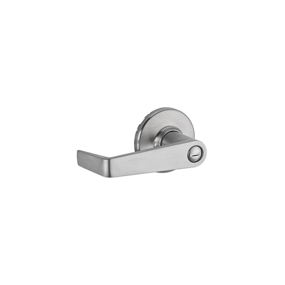 Kwikset 733KNL-26D Kingston Lever Light Commercial Privacy Door Lock with RCAL Latch and RCS Strike Satin Chrome Finish.