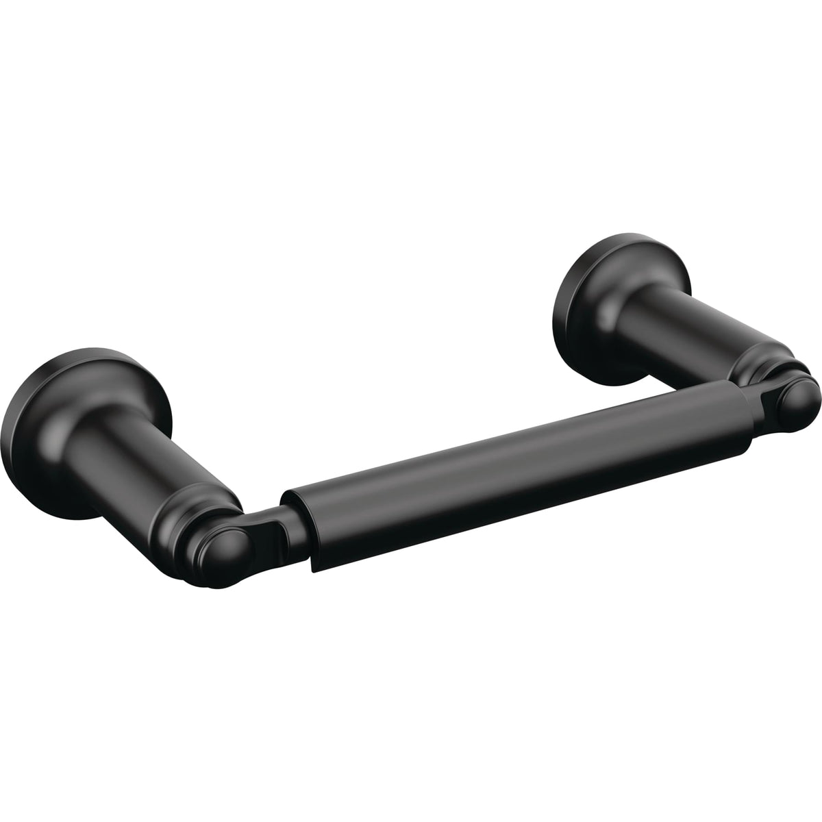 Delta 73550BL Saylor Pivoting Toilet Paper Holder Matte Black Finish.