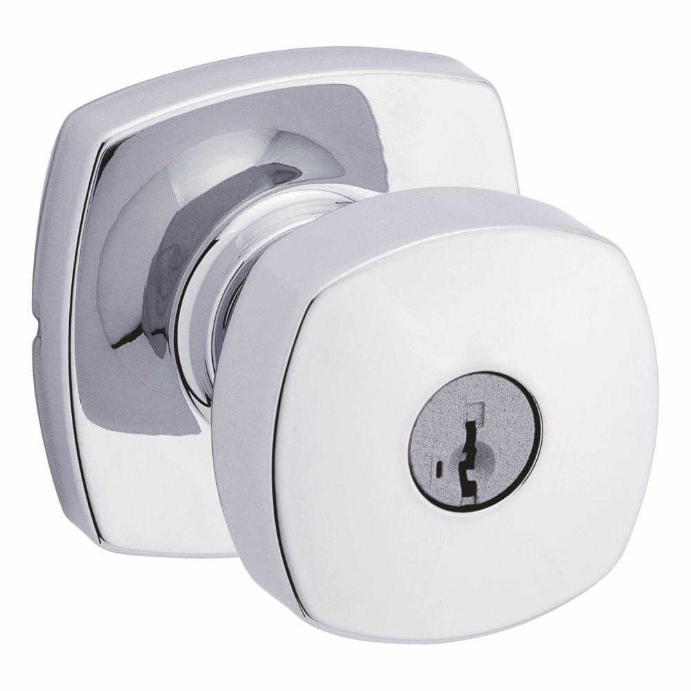 Kwikset 740AYKMDT-26S Arroyo Knob with Midtown Rose Entry Door Lock SmartKey with 6AL Latch and RCS Strike Bright Chrome Finish.