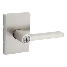 Kwikset 740HFLRCT-15S Halifax Lever with Rectangular Rose Entry Door Lock SmartKey with 6AL Latch and RCS Strike Satin Nickel Finish.