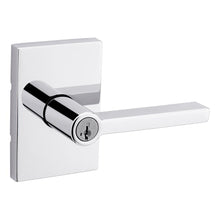 Kwikset 740HFLRCT-26S Halifax Lever with Rectangular Rose Entry Door Lock SmartKey with 6AL Latch and RCS Strike Bright Chrome Finish.