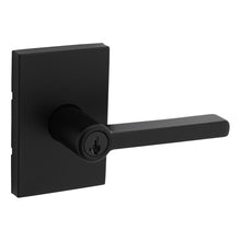 Kwikset 740HFLRCT-514S Halifax Lever with Rectangular Rose Entry Door Lock SmartKey with 6AL Latch and RCS Strike Matte Black Finish.