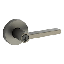Kwikset 740HFLRDT-18GS Halifax Lever with Round Rose Entry Door Lock SmartKey with 6AL Latch and RCS Strike KA3 Gunmetal Finish.