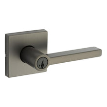 Kwikset 740HFLSQT-18GS Halifax Lever with Square Rose Entry Door Lock SmartKey with 6AL Latch and RCS Strike KA3 Gunmetal Finish.