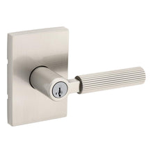 Kwikset 740MALRCT-15S Mirada Reeded Pattern Lever with Contemporary Rectangular Rose Entry Door Lock SmartKey with 6AL Latch and RCS Strike Satin Nickel Finish.