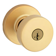 Kwikset 740PSKRDT-4S Pismo Knob with Round Rose Entry Lock SmartKey with 6AL Latch and RCS Strike Satin Brass Finish.