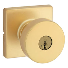 Kwikset 740PSKSQT-4S Pismo Knob with Square Rose Entry Lock SmartKey with 6AL Latch and RCS Strike Satin Brass Finish.