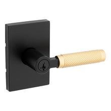 Kwikset 740PVLRCT-5144S Prava Lever with Rectangular Rose Entry Door Lock SmartKey with Satin Brass Grip with 6AL Latch and RCS Strike Matte Black Finish.