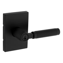 Kwikset 740PVLRCT-514S Prava Lever with Rectangular Rose Entry Door Lock SmartKey with 6AL Latch and RCS Strike Matte Black Finish.