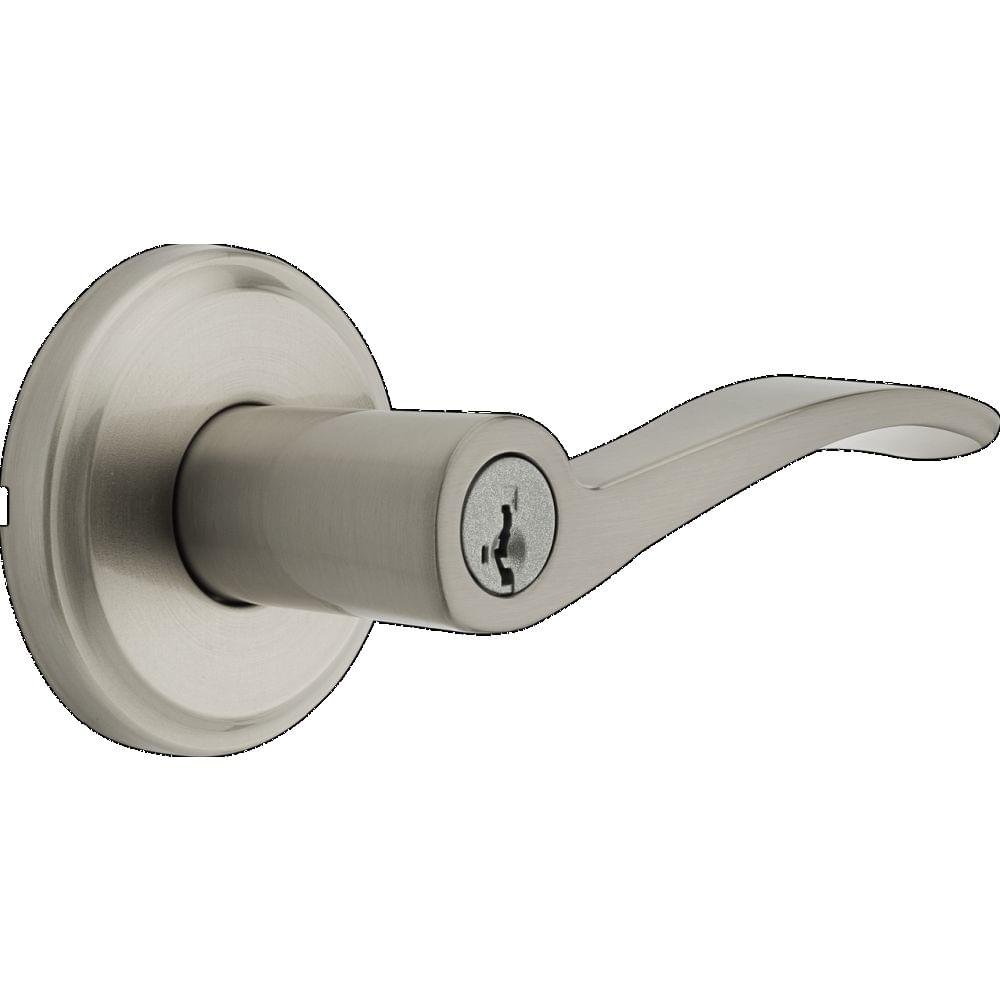 Kwikset 740SEL-15S Sedona Lever Entry Door Lock SmartKey with 6AL Latch and RCS Strike Satin Nickel Finish.