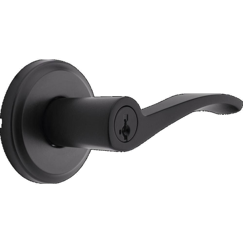 Kwikset 740SEL-514S Sedona Lever Entry Door Lock SmartKey with 6AL Latch and RCS Strike Matte Black Finish.