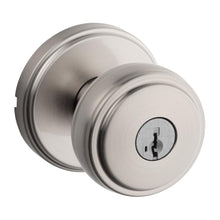 Kwikset 740SOK-15S Sora Knob with Traditional Round Rose Entry Door Lock SmartKey with 6AL Latch and RCS Strike Satin Nickel Finish.
