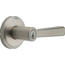 Kwikset 740TDL-15S Trafford Lever Entry Door Lock SmartKey with 6AL Latch and RCS Strike Satin Nickel Finish.