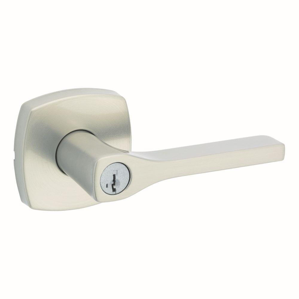 Kwikset 740TPLMDT-15S Tripoli Lever with Midtown Rose Entry Door Lock SmartKey with 6AL Latch and RCS Strike Satin Nickel Finish.