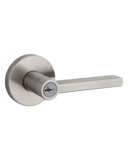 Kwikset 156HFLRDT Halifax Single Cylinder Keyed Entry Door Lever Set with Round Rosette.