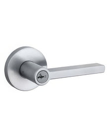 Kwikset 156HFLRDT Halifax Single Cylinder Keyed Entry Door Lever Set with Round Rosette.