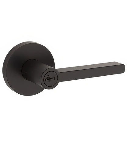 Kwikset 156HFLRDT Halifax Single Cylinder Keyed Entry Door Lever Set with Round Rosette.