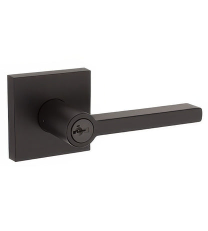 Kwikset 156HFL-S Halifax Single Cylinder Keyed Entry Door Lever Set with Square Rosette.