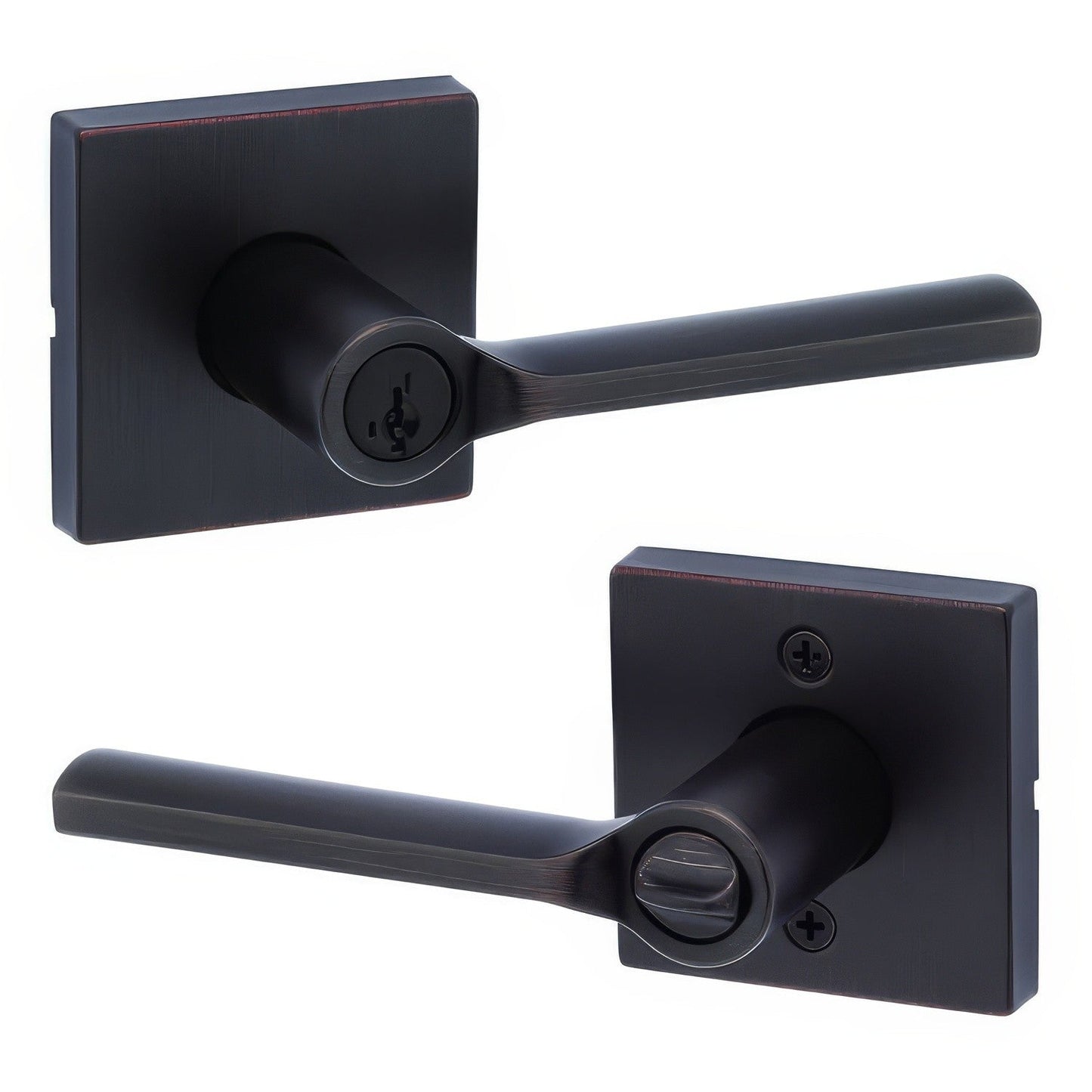 Kwikset 740LSLSQT Lisbon Keyed Entry Door Lever with Square Rose