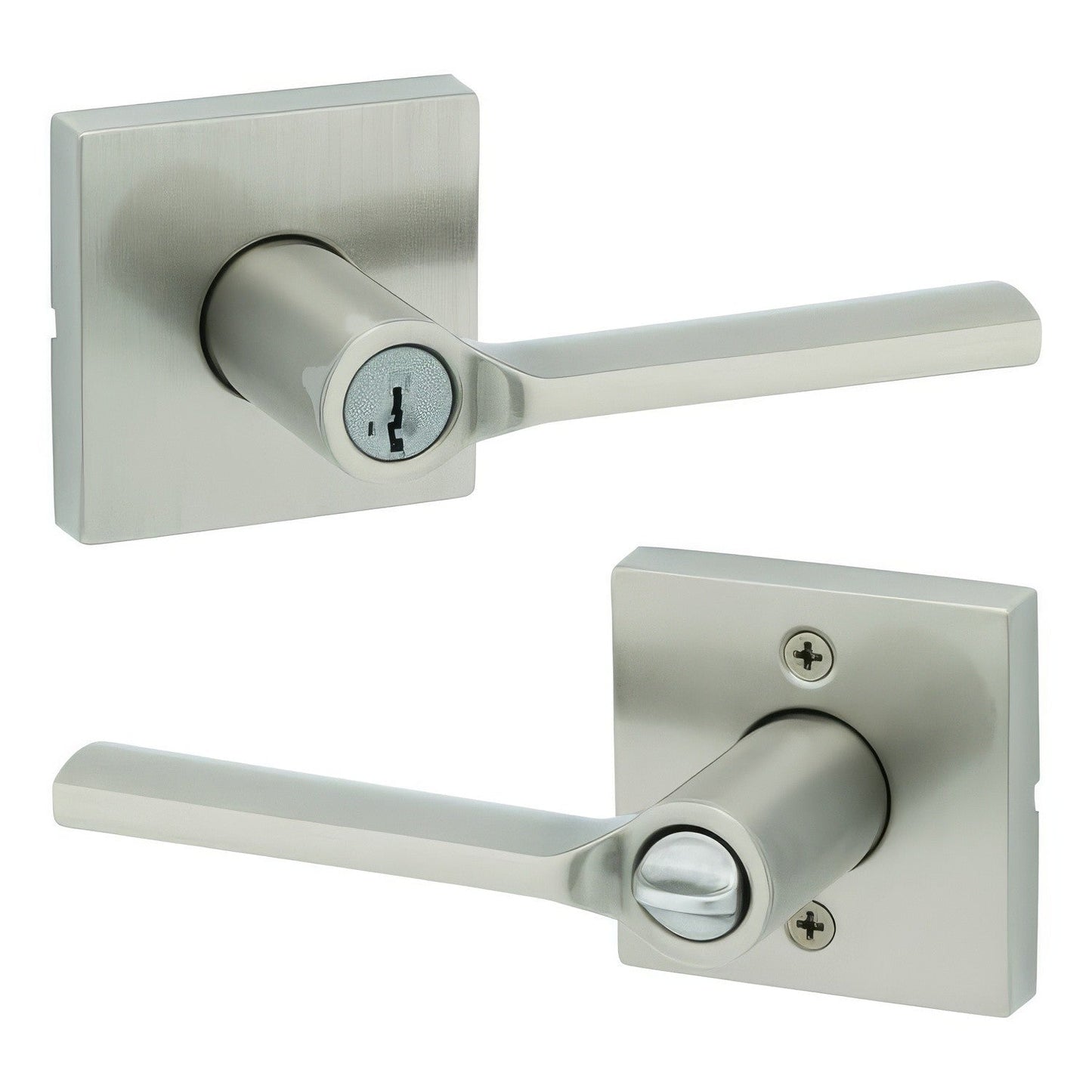 Kwikset 740LSLSQT Lisbon Keyed Entry Door Lever with Square Rose.