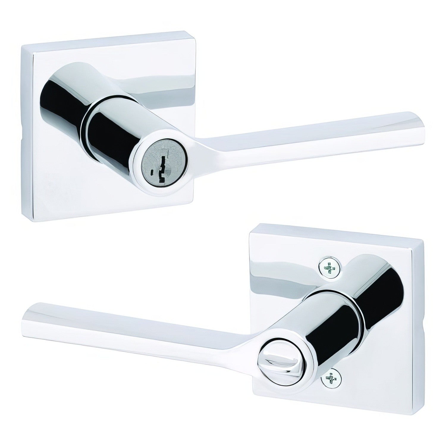 Kwikset 740LSLSQT Lisbon Keyed Entry Door Lever with Square Rose.