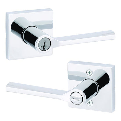Kwikset 740LSLSQT Lisbon Keyed Entry Door Lever with Square Rose.