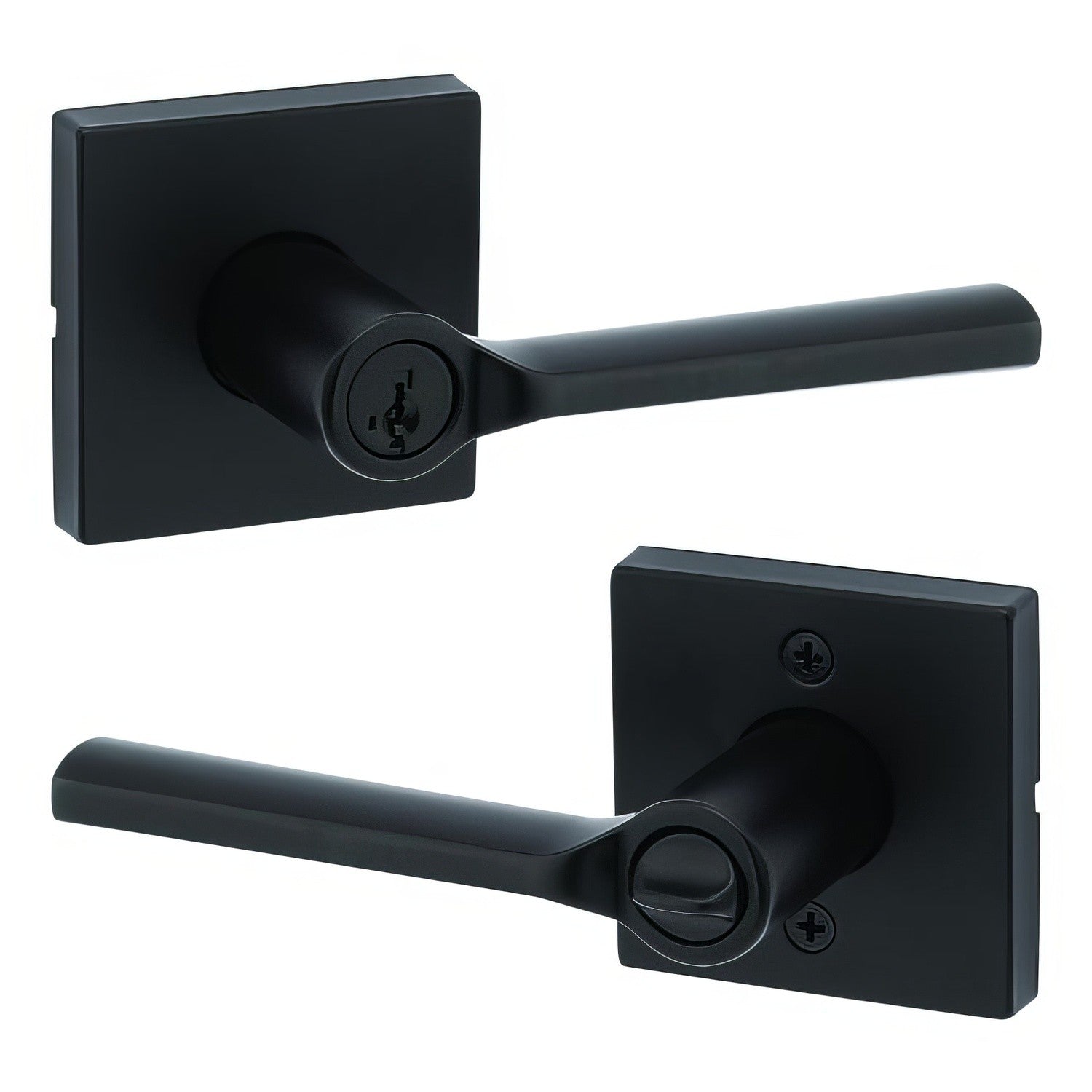 Kwikset 740LSLSQT Lisbon Keyed Entry Door Lever with Square Rose.